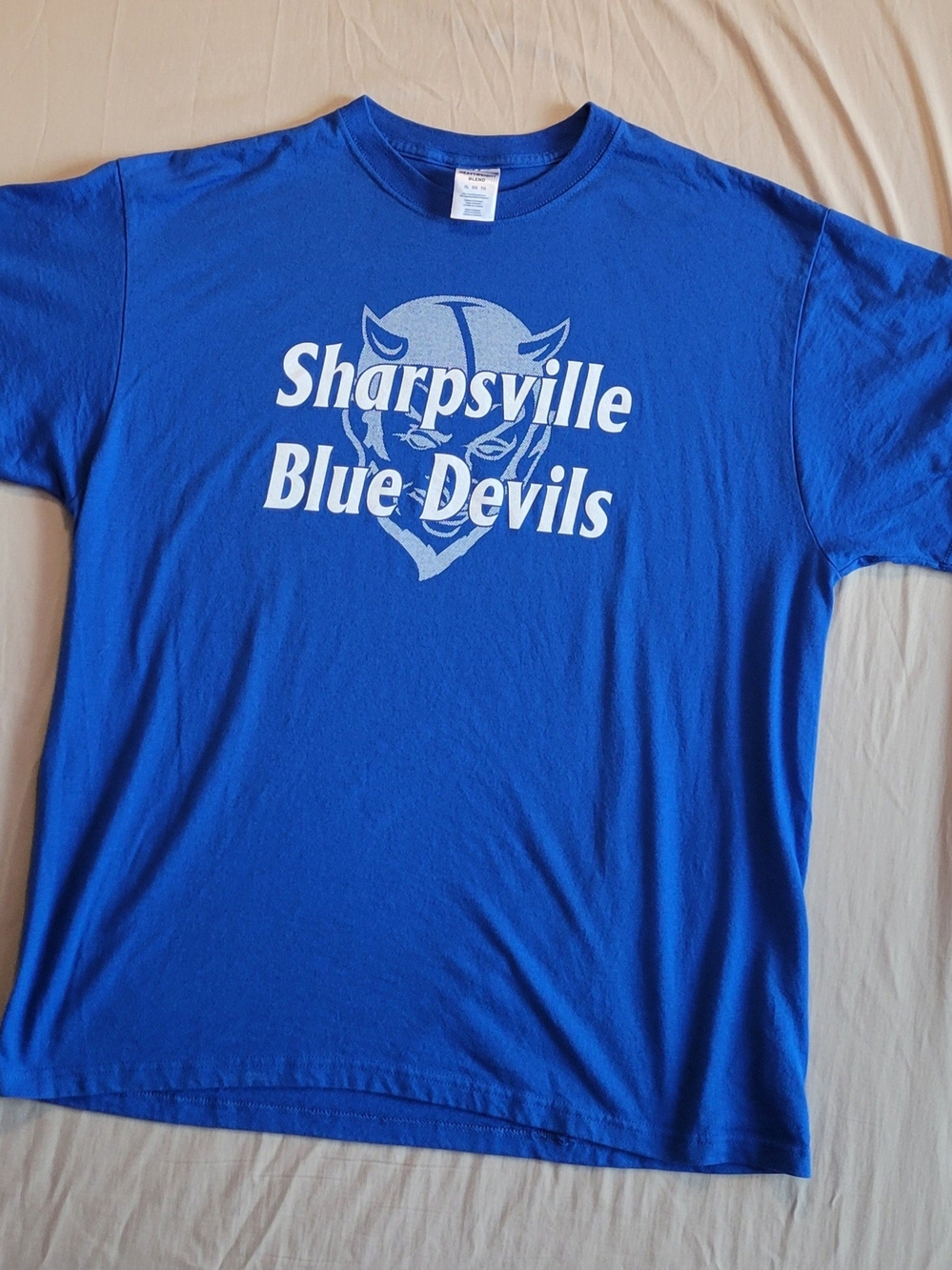 Jerzees Sharpsville Blue Devils Graphic Tee - Royal Blue & White